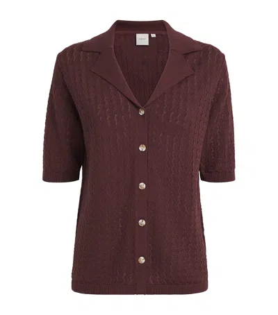 Varley Cotton Knit Madelene Shirt In Brown
