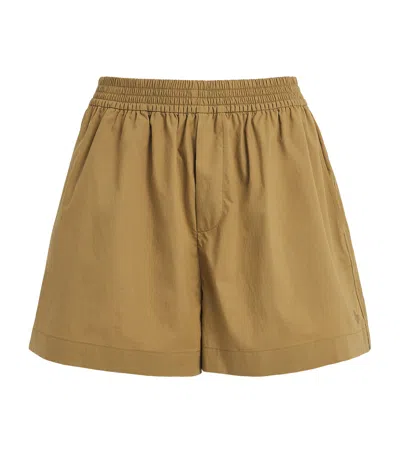 Varley Cotton Morales Shorts In Brown