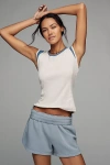 Varley Coulter High-rise Pull-on Shorts In Blue