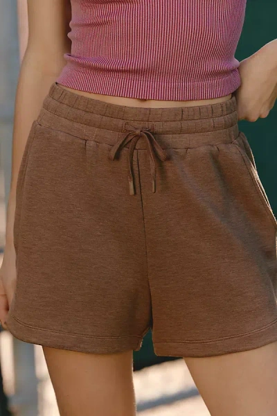 Varley Coulter High-rise Pull-on Shorts In Brown