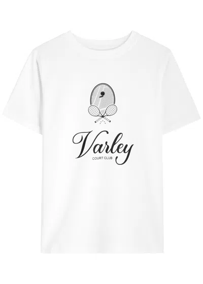 Varley Coventry Branded Cotton T-shirt In White