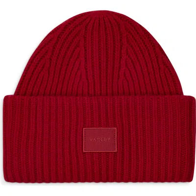 Varley Cresta Merino Wool Blend Beanie In Red