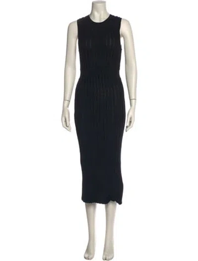 Pre-owned Varley Crew Neck Long Dress In Black
