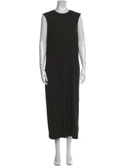 Pre-owned Varley Crew Neck Long Dress In Black