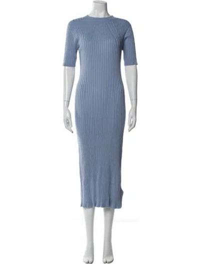 Pre-owned Varley Crew Neck Long Dress In Blue