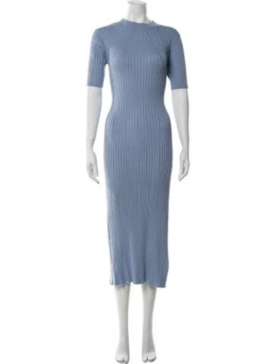 Pre-owned Varley Crew Neck Long Dress In Blue
