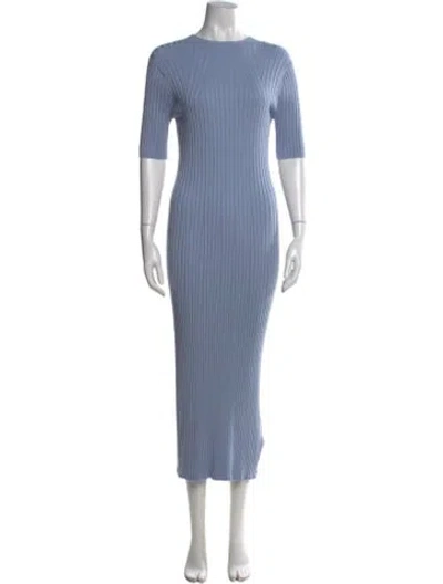 Pre-owned Varley Crew Neck Long Dress In Blue
