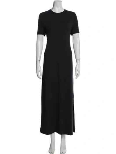 Pre-owned Varley Crew Neck Long Dress In Blue