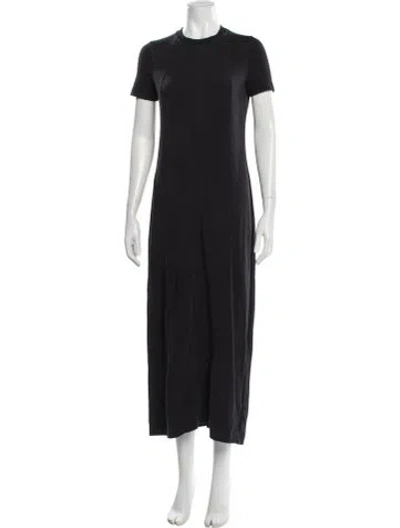 Pre-owned Varley Crew Neck Long Dress In Gray