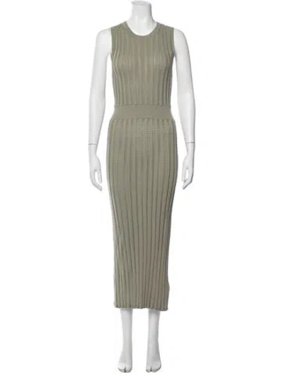 Pre-owned Varley Crew Neck Long Dress In Gray