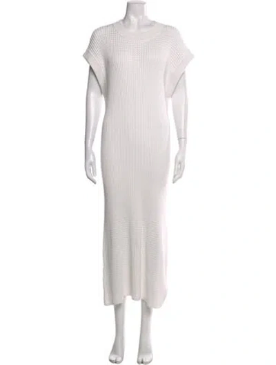 Pre-owned Varley Crew Neck Long Dress In Green