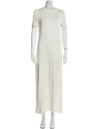Pre-owned Varley Crew Neck Long Dress In Neutral