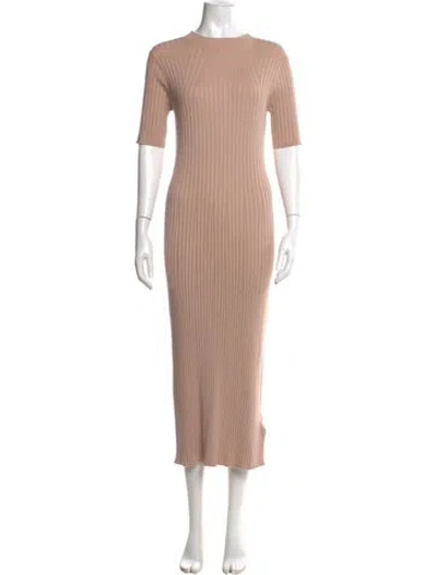 Pre-owned Varley Crew Neck Long Dress In Neutral