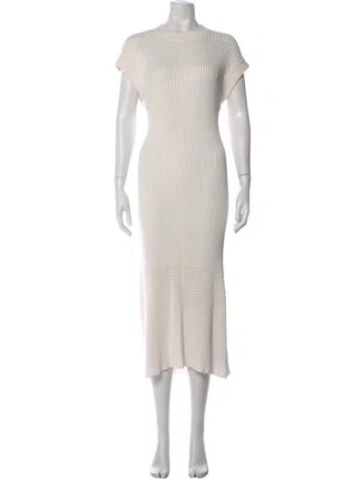 Pre-owned Varley Crew Neck Long Dress In Neutral