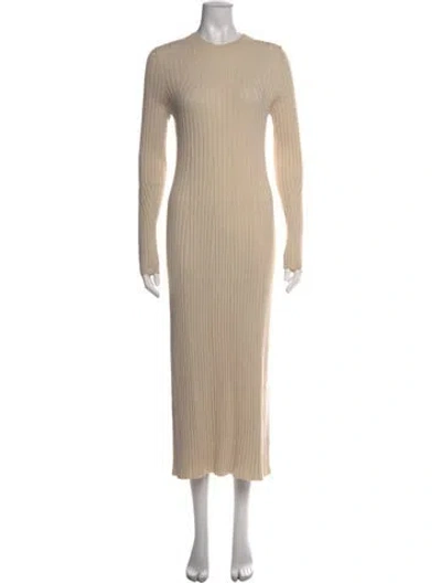 Pre-owned Varley Crew Neck Long Dress In Neutral