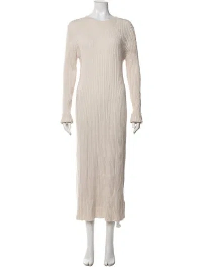 Pre-owned Varley Crew Neck Long Dress In Neutrals