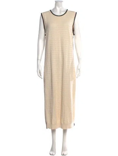 Pre-owned Varley Crew Neck Long Dress In Neutrals