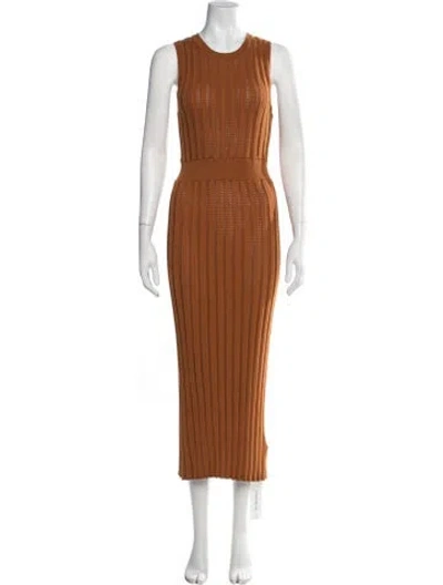 Pre-owned Varley Crew Neck Long Dress In Orange