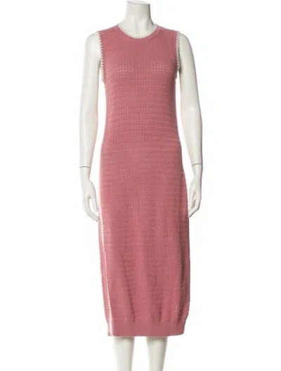 Pre-owned Varley Crew Neck Long Dress In Pink