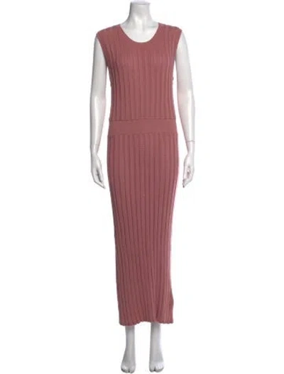 Pre-owned Varley Crew Neck Long Dress In Pink