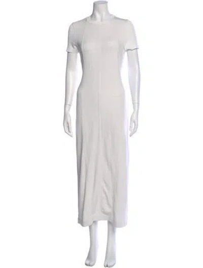 Pre-owned Varley Crew Neck Long Dress In White
