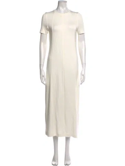 Pre-owned Varley Crew Neck Midi Length Dress In Neutral