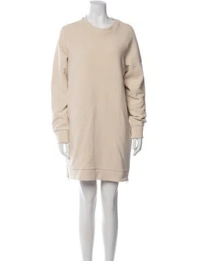 Pre-owned Varley Crew Neck Midi Length Dress In Neutrals