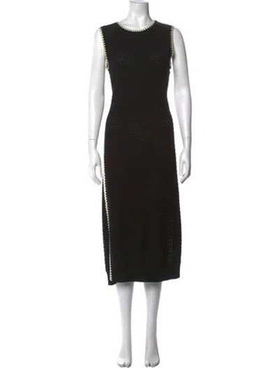 Pre-owned Varley Crew Neck Midi Length Dress W/ Tags In Black