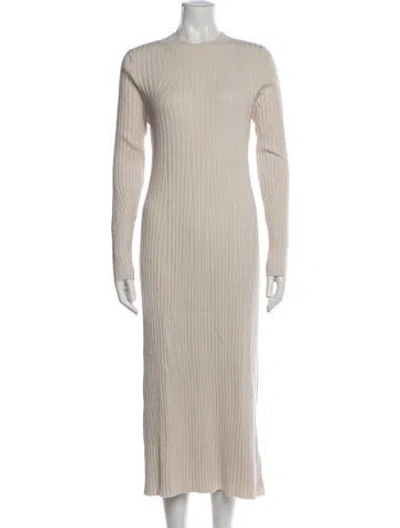 Pre-owned Varley Crew Neck Midi Length Dress W/ Tags In Neutrals