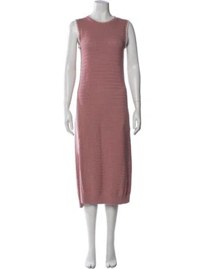 Pre-owned Varley Crew Neck Midi Length Dress W/ Tags In Pink