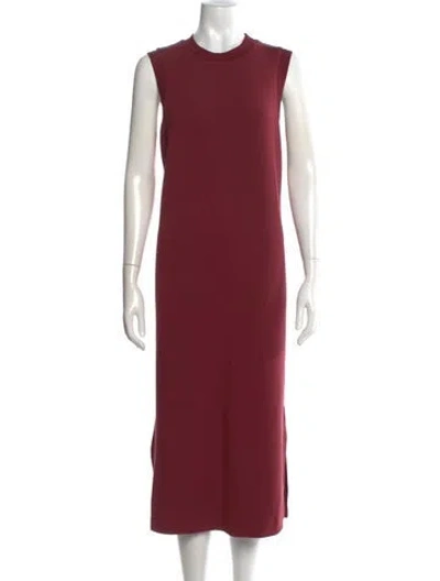 Pre-owned Varley Crew Neck Midi Length Dress W/ Tags In Red