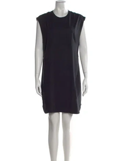 Pre-owned Varley Crew Neck Mini Dress In Black