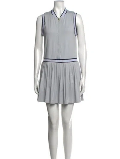 Pre-owned Varley Crew Neck Mini Dress In Black/white