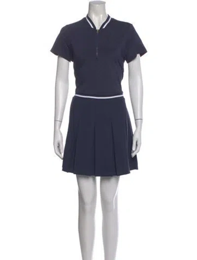 Pre-owned Varley Crew Neck Mini Dress In Blue