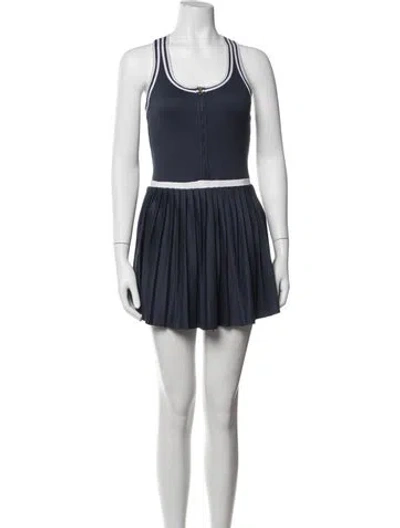 Pre-owned Varley Crew Neck Mini Dress In Blue