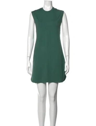 Pre-owned Varley Crew Neck Mini Dress In Green