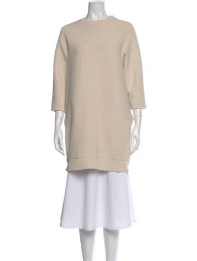 Pre-owned Varley Crew Neck Mini Dress In Neutral