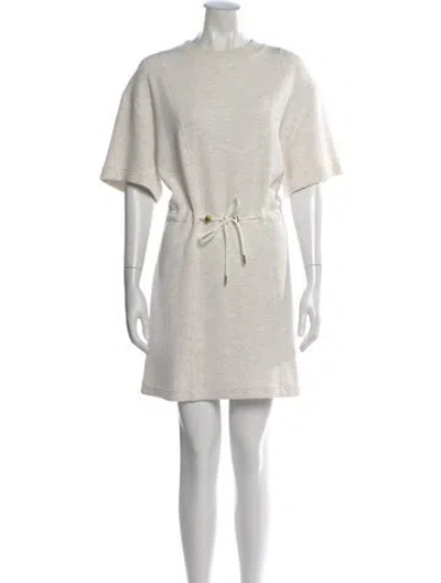 Pre-owned Varley Crew Neck Mini Dress In Neutral
