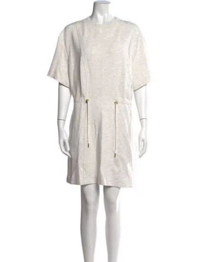 Pre-owned Varley Crew Neck Mini Dress In Neutral