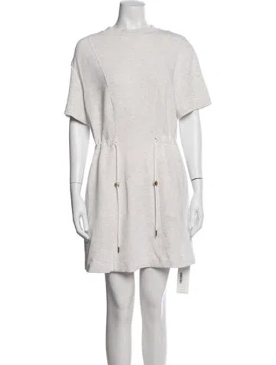 Pre-owned Varley Crew Neck Mini Dress In Neutrals