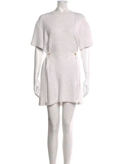 Pre-owned Varley Crew Neck Mini Dress In White