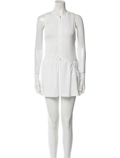 Pre-owned Varley Crew Neck Mini Dress In White