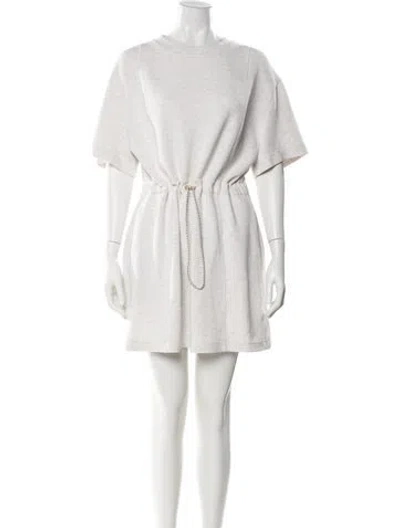 Pre-owned Varley Crew Neck Mini Dress In White