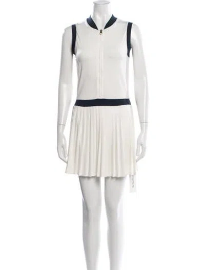 Pre-owned Varley Crew Neck Mini Dress In White