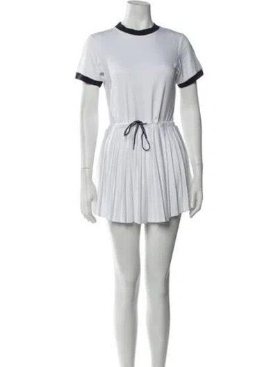 Pre-owned Varley Crew Neck Mini Dress In White