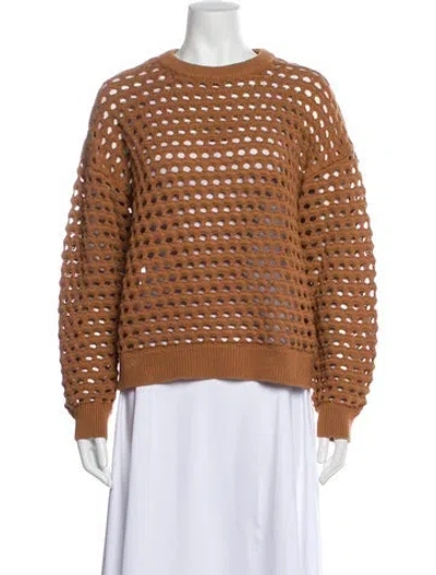 Pre-owned Varley Crew Neck Sweater In Brown