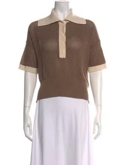 Pre-owned Varley Crew Neck Sweater In Brown