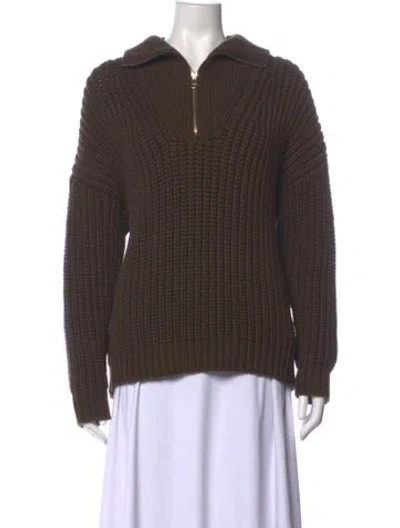 Pre-owned Varley Crew Neck Sweater In Green