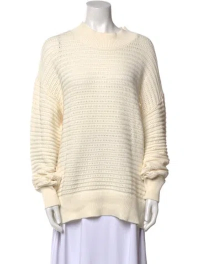 Pre-owned Varley Crew Neck Sweater In White