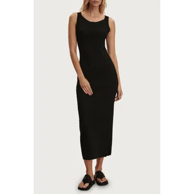 Varley Cusack Cotton Knit Dress In Black